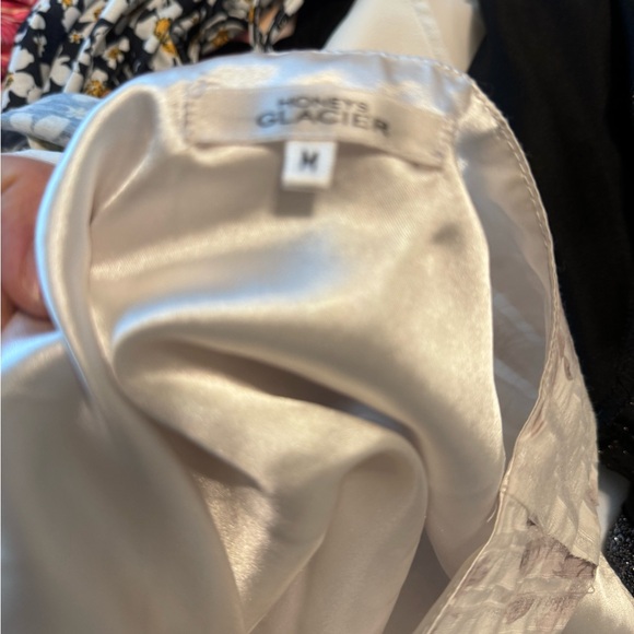 Light stripe cherry blossom A shape dress with belt - Picture 5 of 6